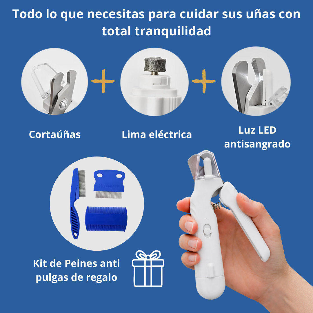 TrimacPro™ Cortauñas eléctrico con luz LED antisangrado